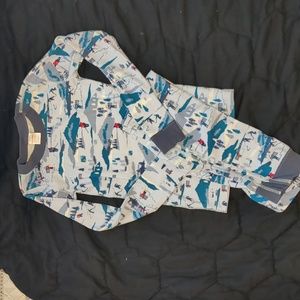 Hanna Andersson winter games ice hockey pajamas blue size 10